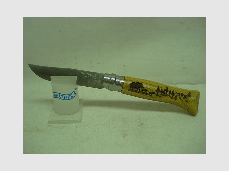 Messer No 08 - geschnitzt Wildschweinmotiv