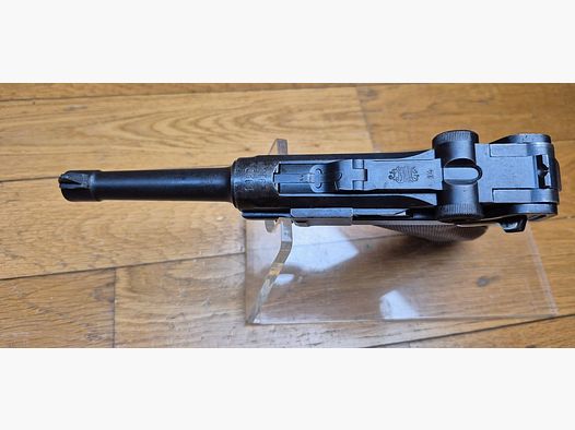 Zeer mooie Luger P08 Pistol Eerste Wereldoorlog – Fabricage DMW van 1918 opnieuw geïntegreerd in de Reichswehr in 1920 – Volledig monomatrikel inclusief magazijn (zeldzaam!) – Zeer mooie loop – Zeldzaam stuk vanwege zijn geschiedenis en staat -TBE-/TBE