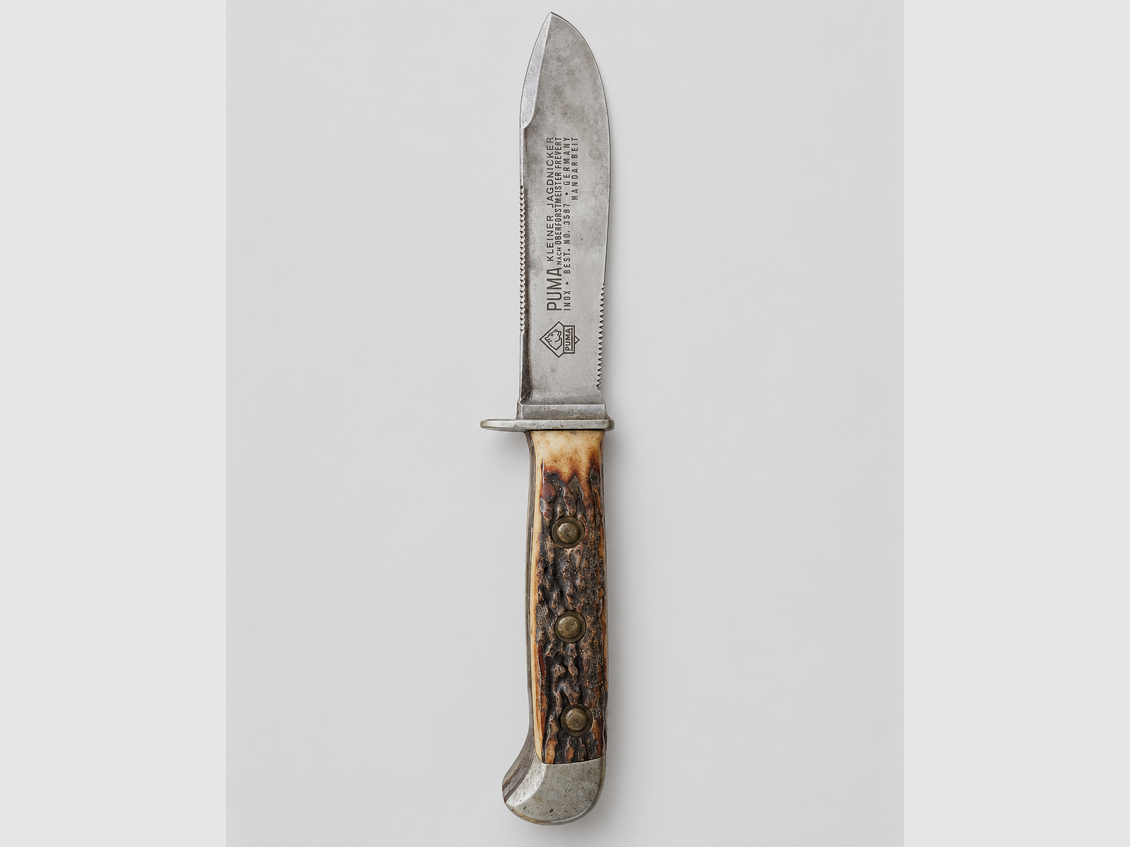 PUMA Jubiläumsmesser Waffen-Jung Stuttgart 1654–1979 – Hirschhorn + Lederscheide, Bild 2 von 4