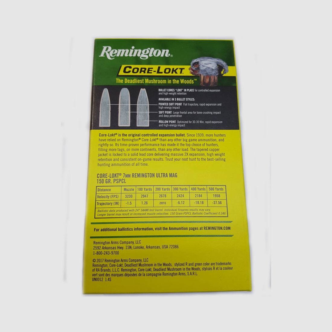 Büchsenmunition REMINGTON CORE-LOKT – 7 RUM – 150 grains, Bild 2 von 4
