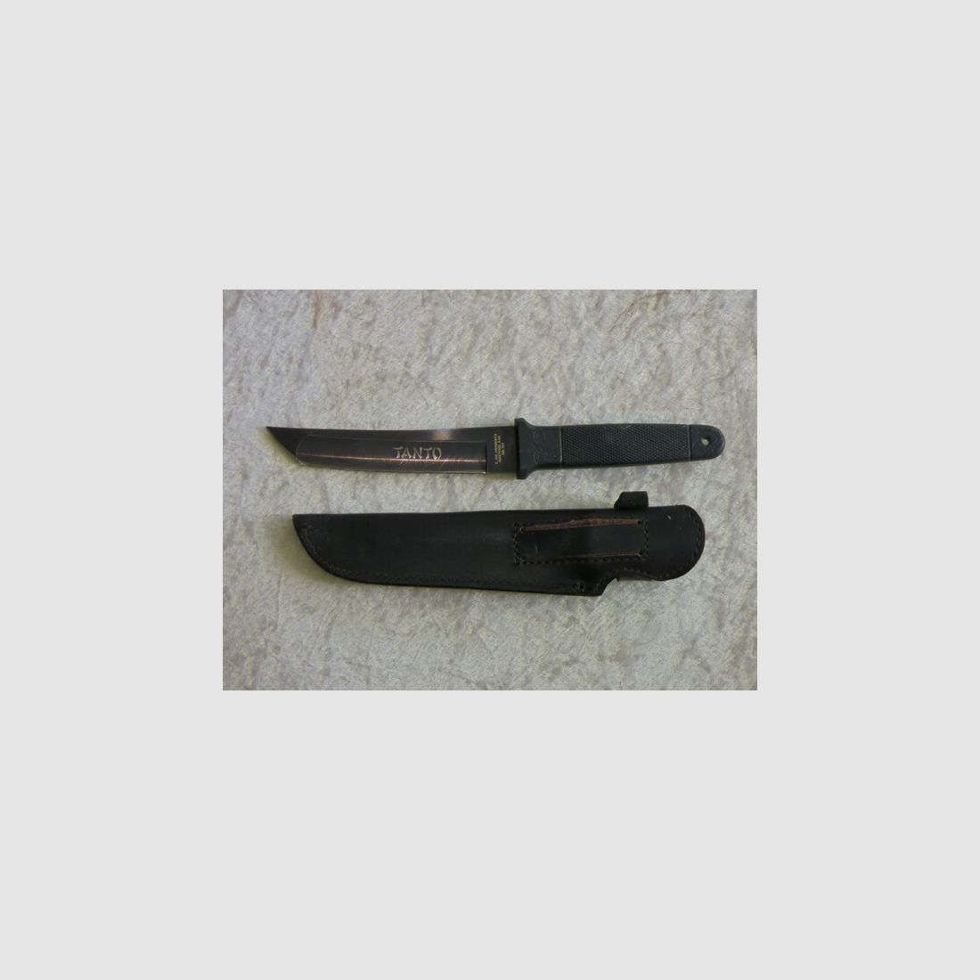 Vintage Outdoor Survival Messer von Herbertz mit TANTO Klinge und Lederscheide