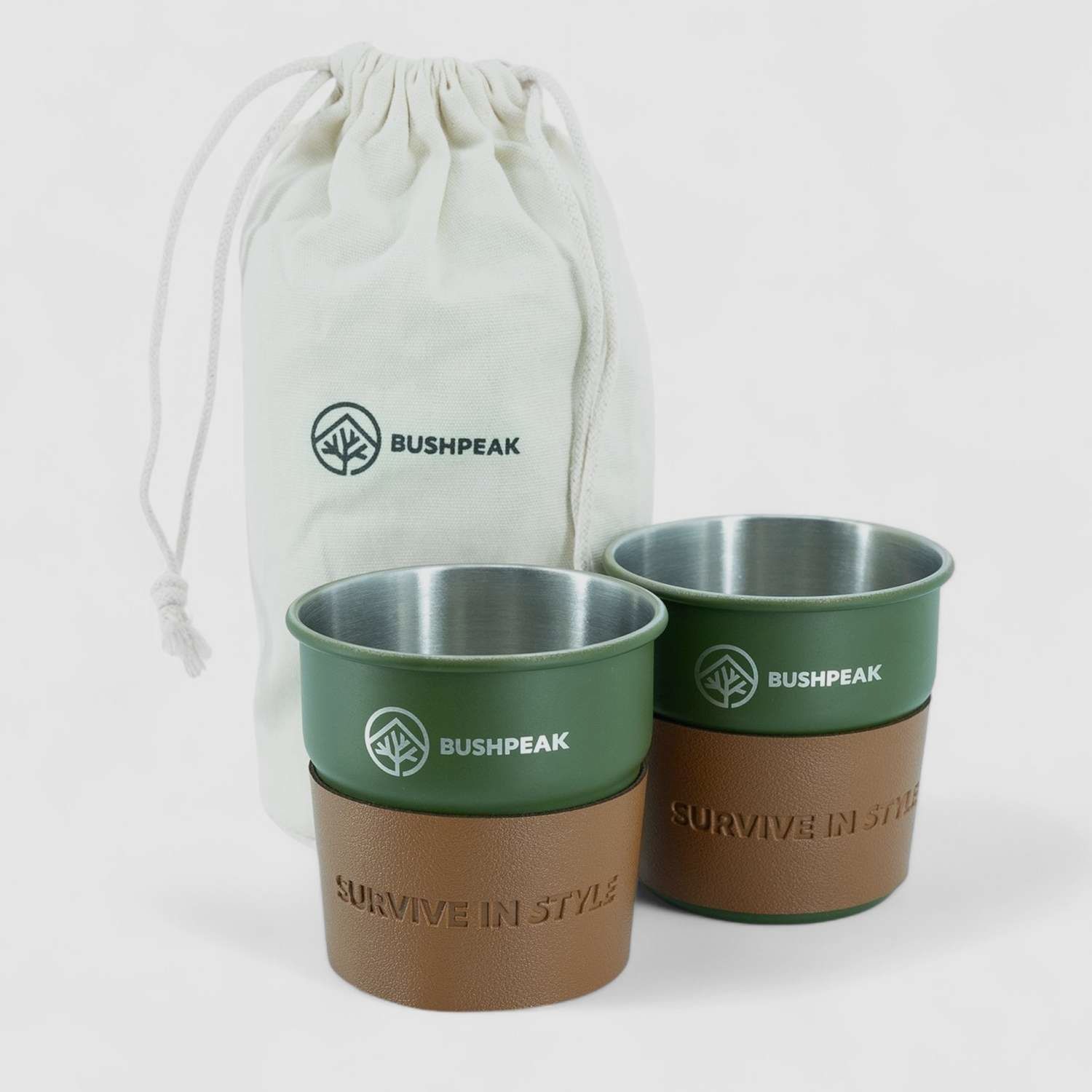 Bushpeak Chromstahlbecher 2er-Set