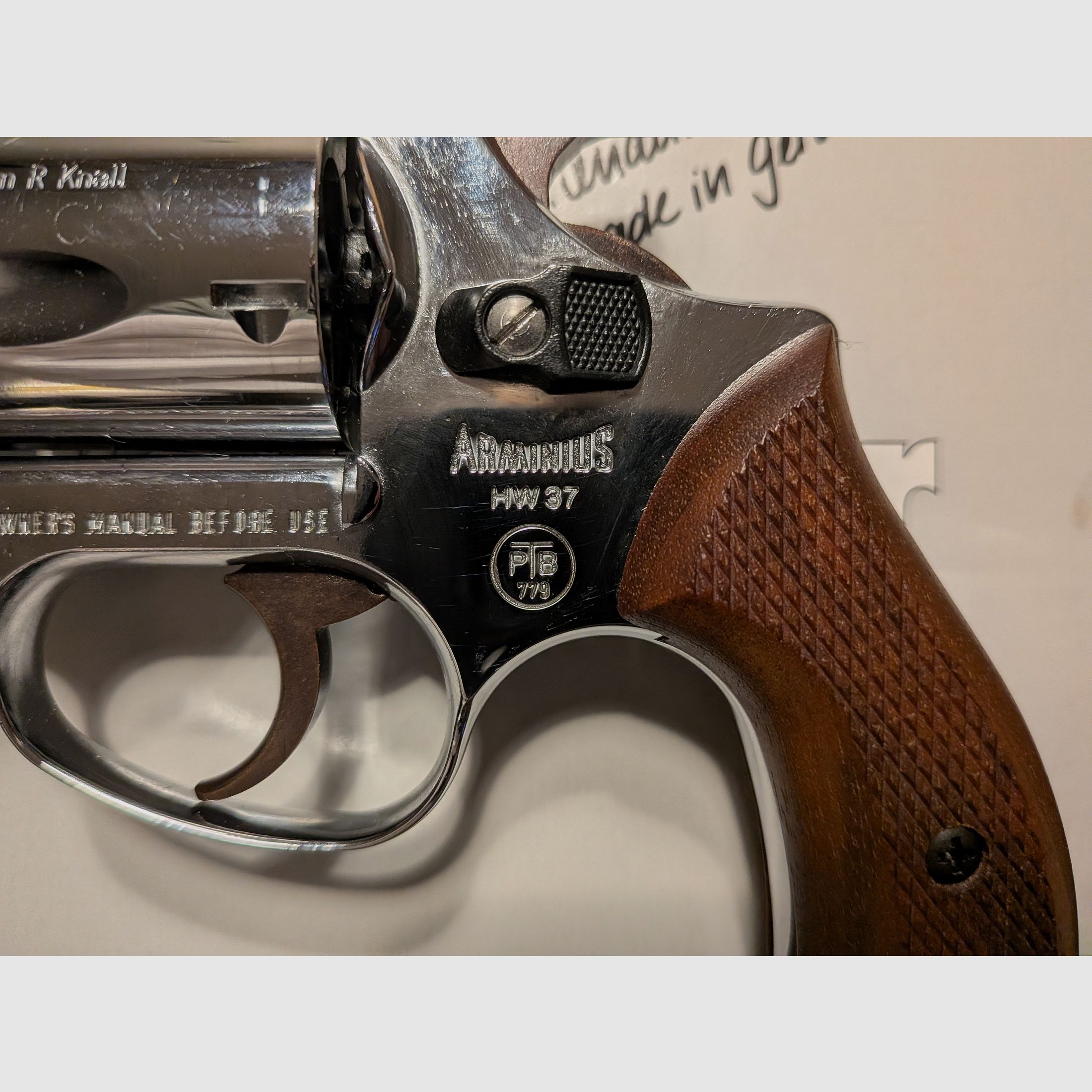 Weihrauch HW 37 Chrom PTB779 Kal.9mm R.Knall + Nowy + Rewolwer strzelający ostrzegawczo