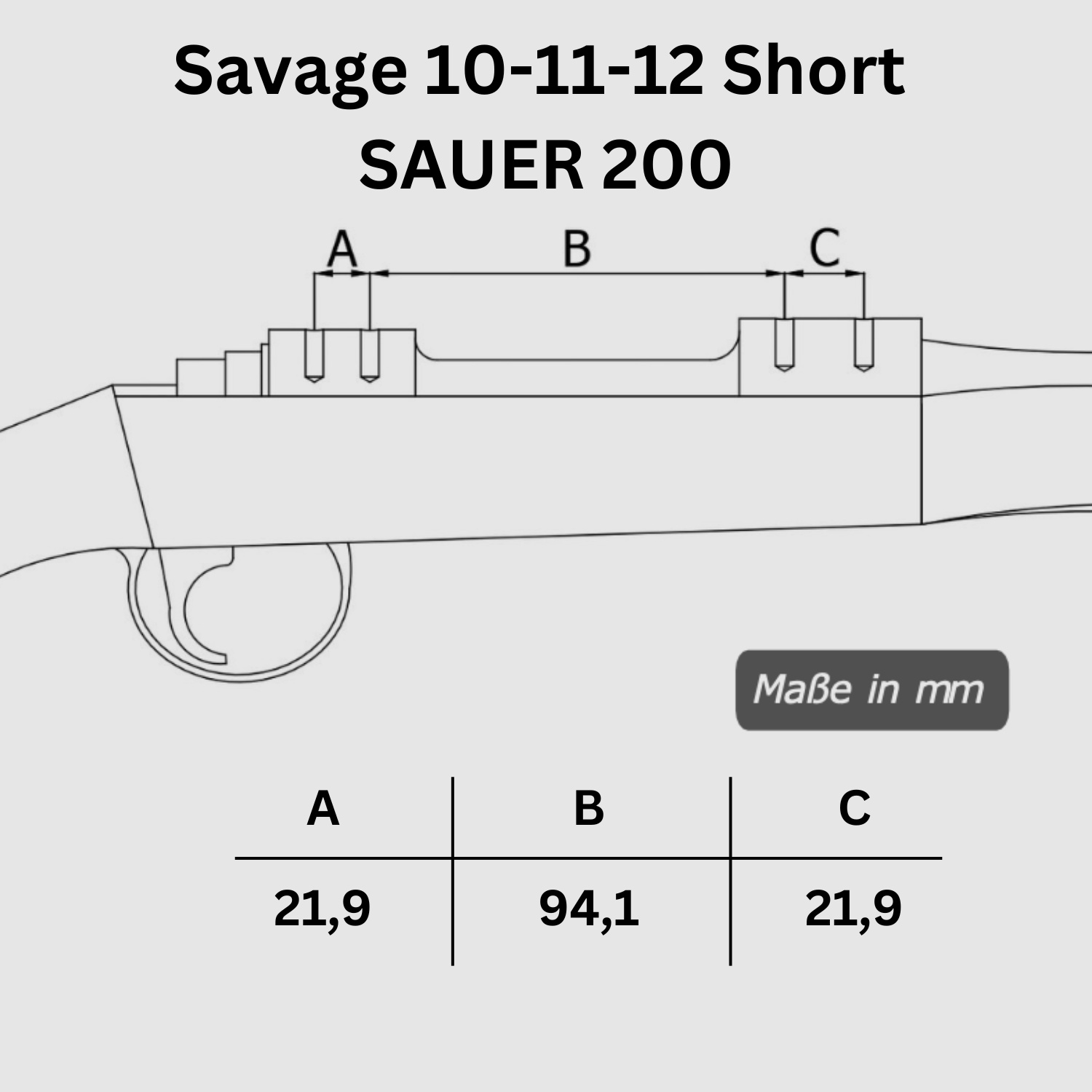 Picatinny Rail SAUER 200 Extra Short