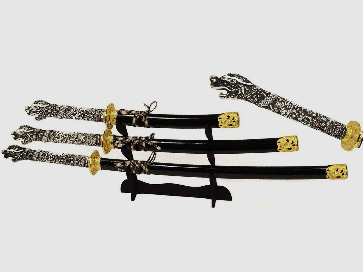 Samurai Drachen Schwerterset