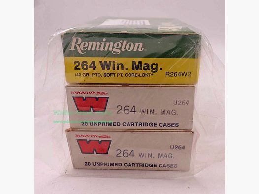 Diverse fabrikanten lange geweerhulzen, gebruikt .264 Winchester Magnum