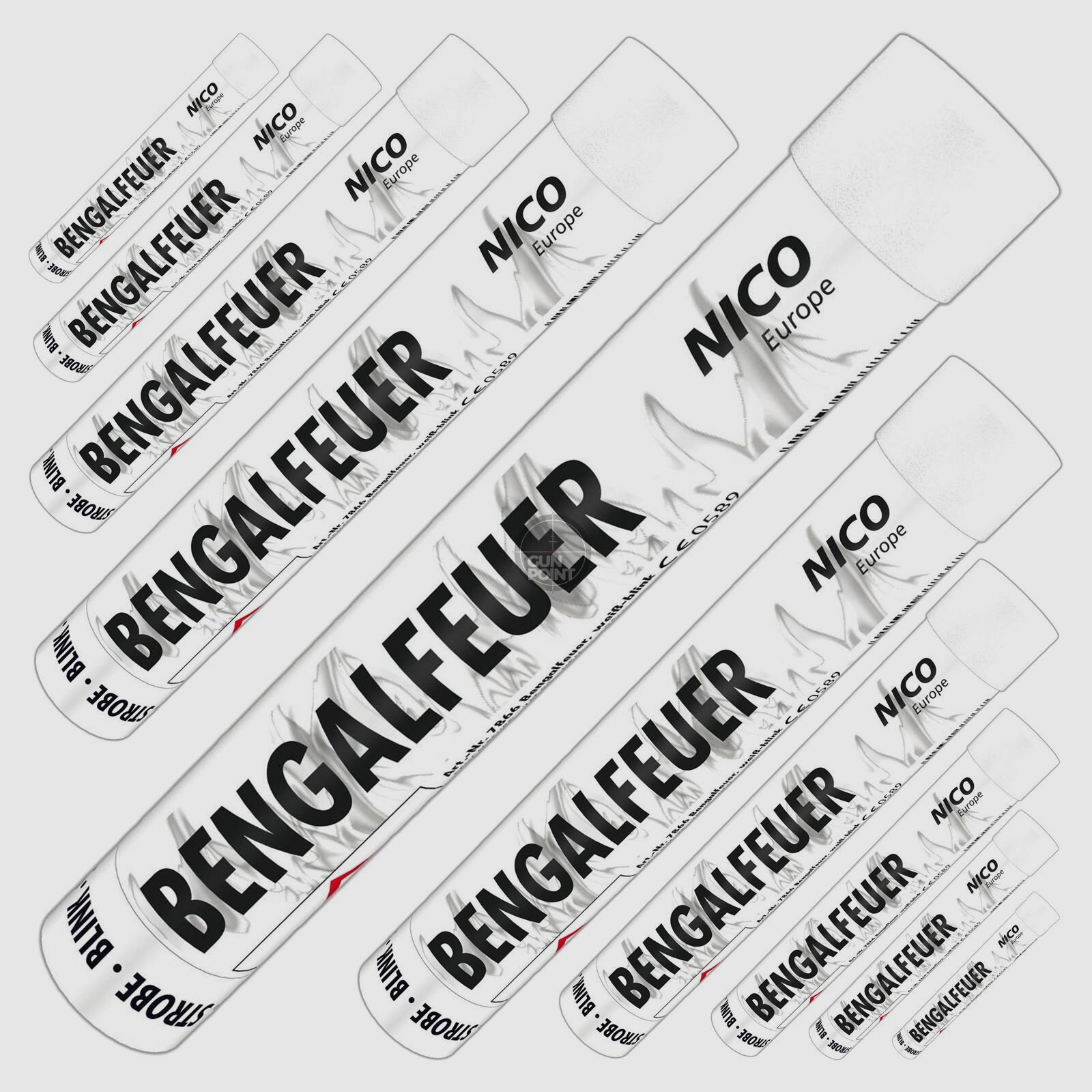 10er Pack Nico Pyro Bengalfeuer Wei - blinkend