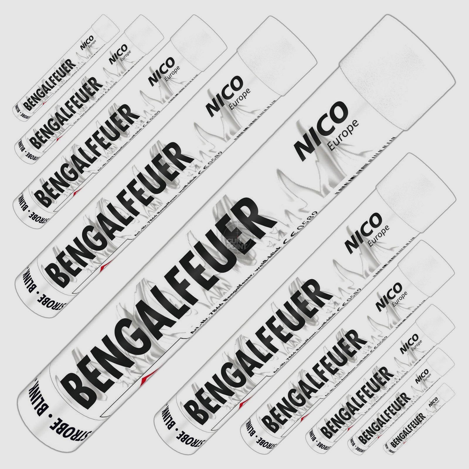 10er Pack Nico Pyro Bengalfeuer Wei - blinkend