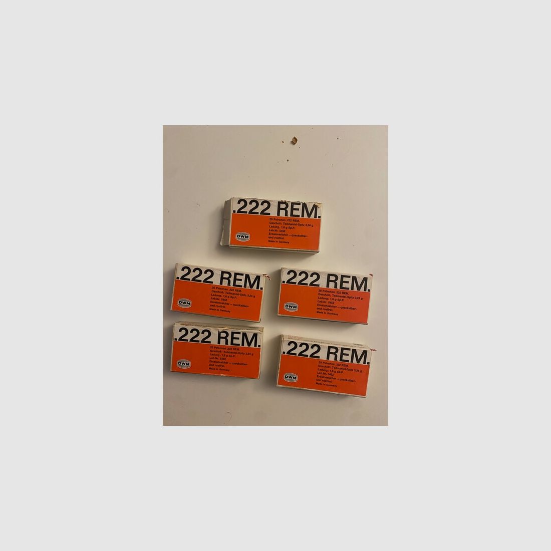 .222 Remington Teilmantel von DWM 100Schuss
