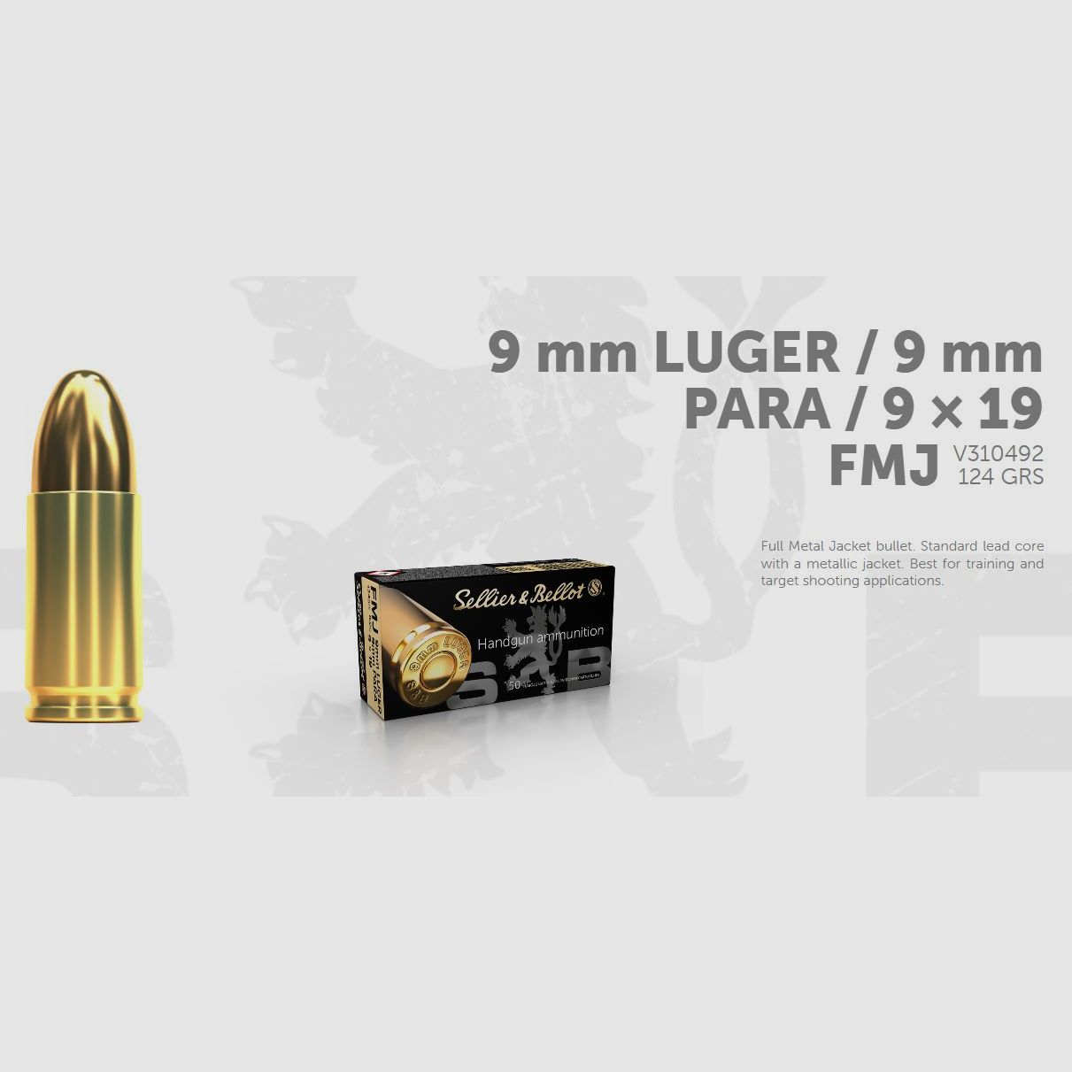 Sellier&Bellot – 1000 Schuss – 9mm Luger SB FMJ 124grs 8g