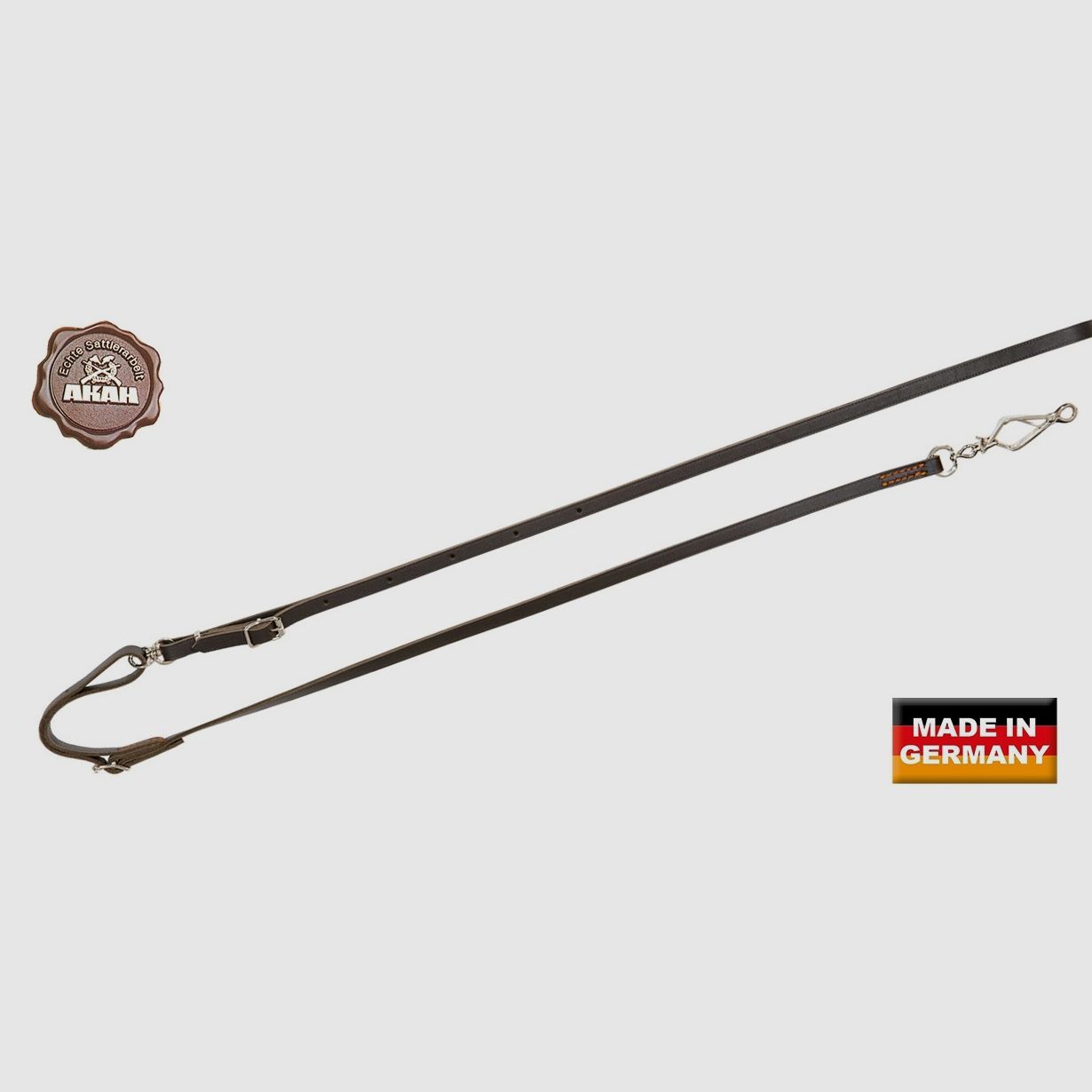 Laisse bandoulière, marron, AKAH 14 mm, partie inférieure simple