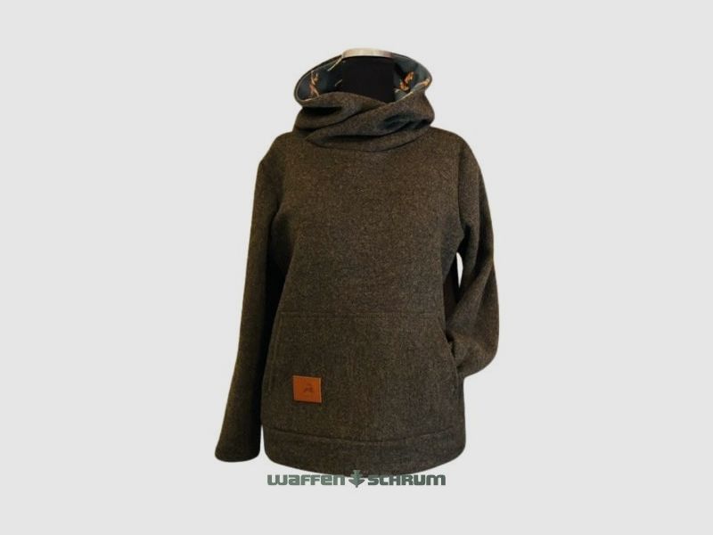 Loden Kapuzen Pullover Rinde