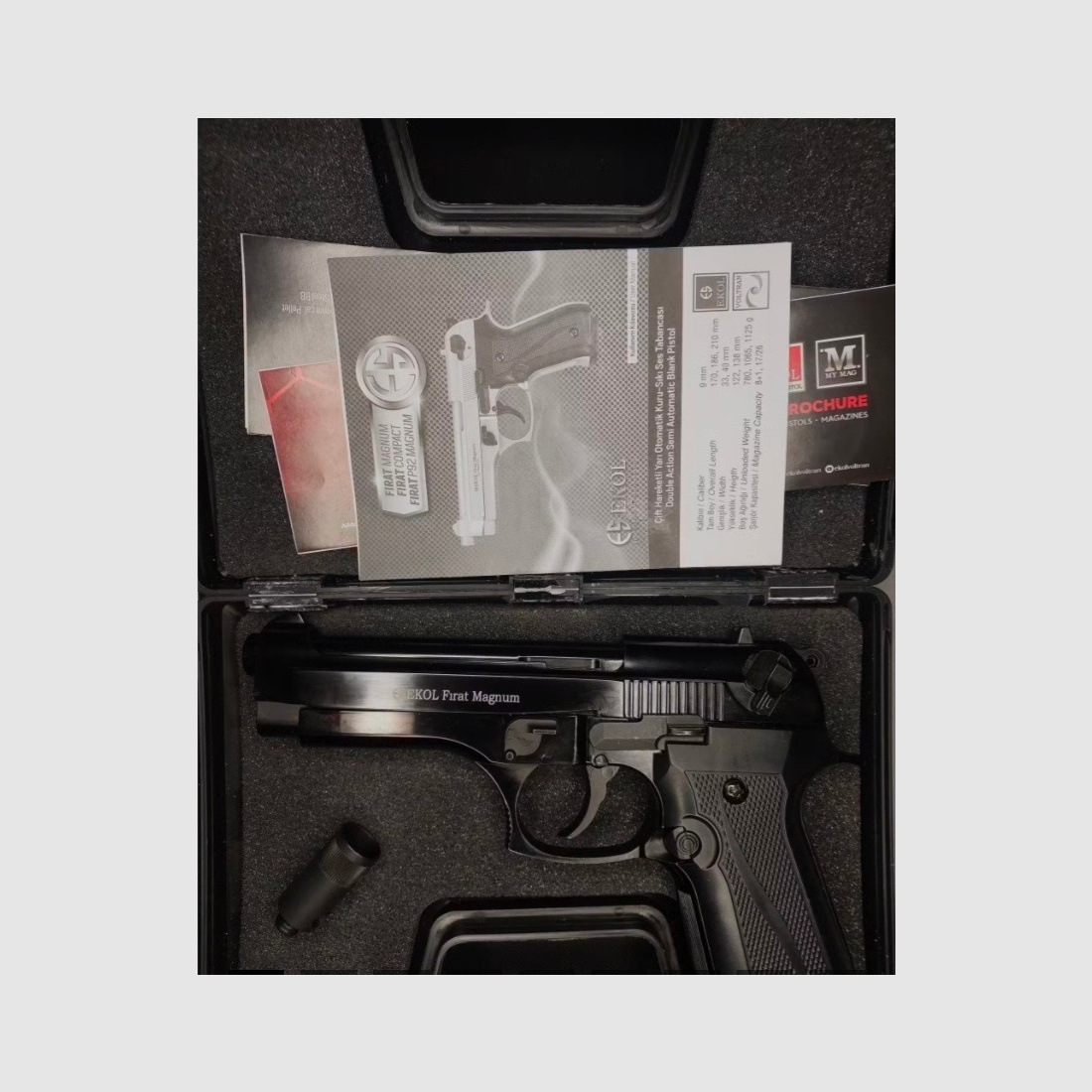 Ekol Firat Magnum Schreckschuss Pistole in schwarz, Kaliber 9mm P.A.K. (PTB 1112)