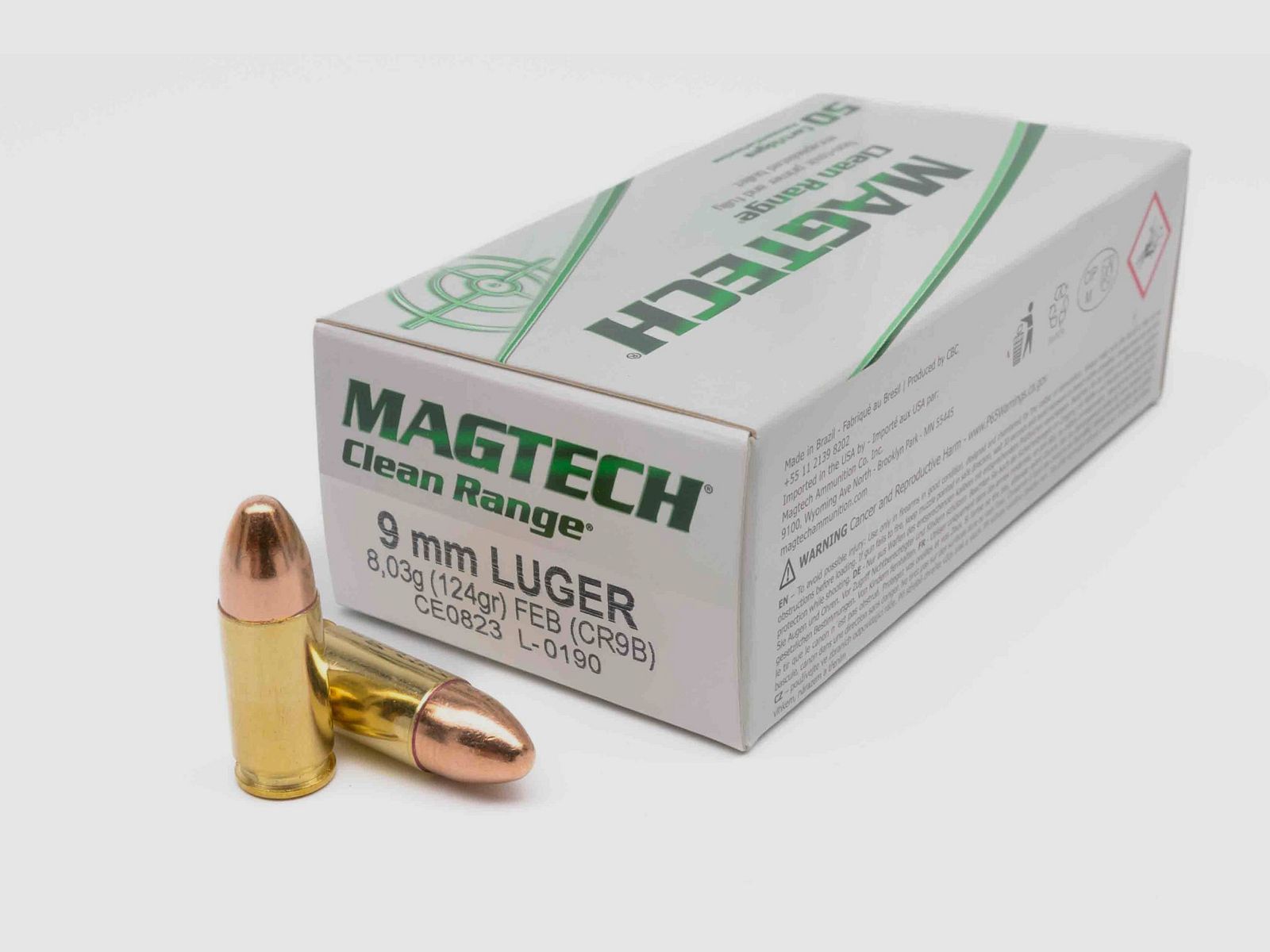 MAGTECH 9 mm Luger Clean Range FEB 8,0g/124grs.