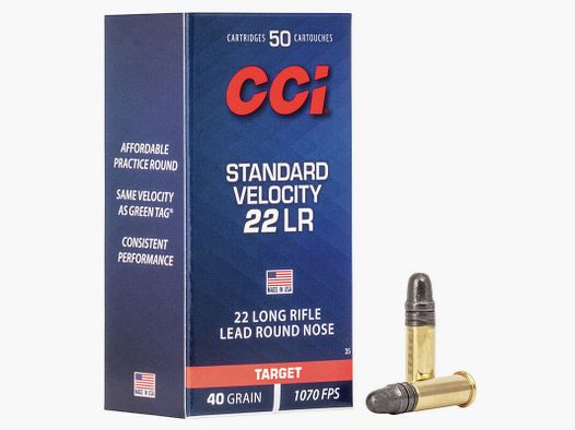 Munición CCI Standard Velocity – .22 LR – 40 grains – LRN