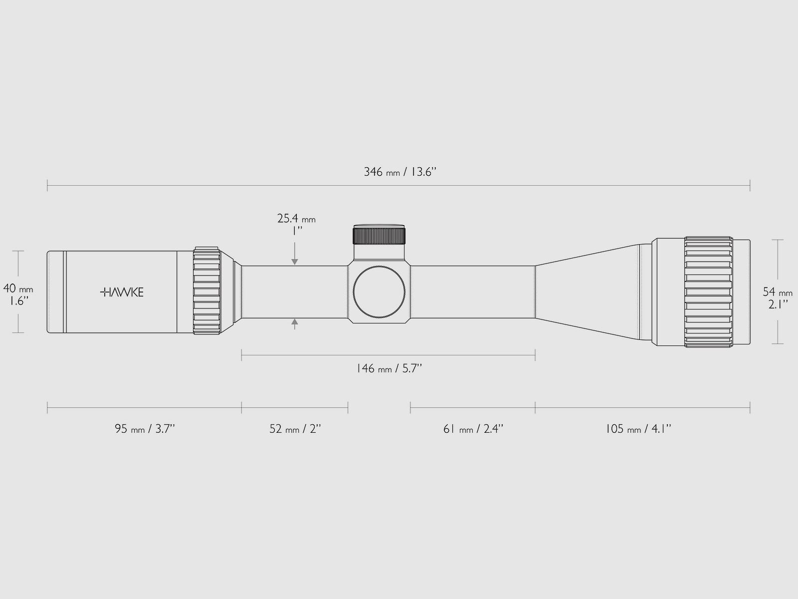 HAWKE 14141 VANTAGE 4-12x40 AO MIL DOT reticle scope