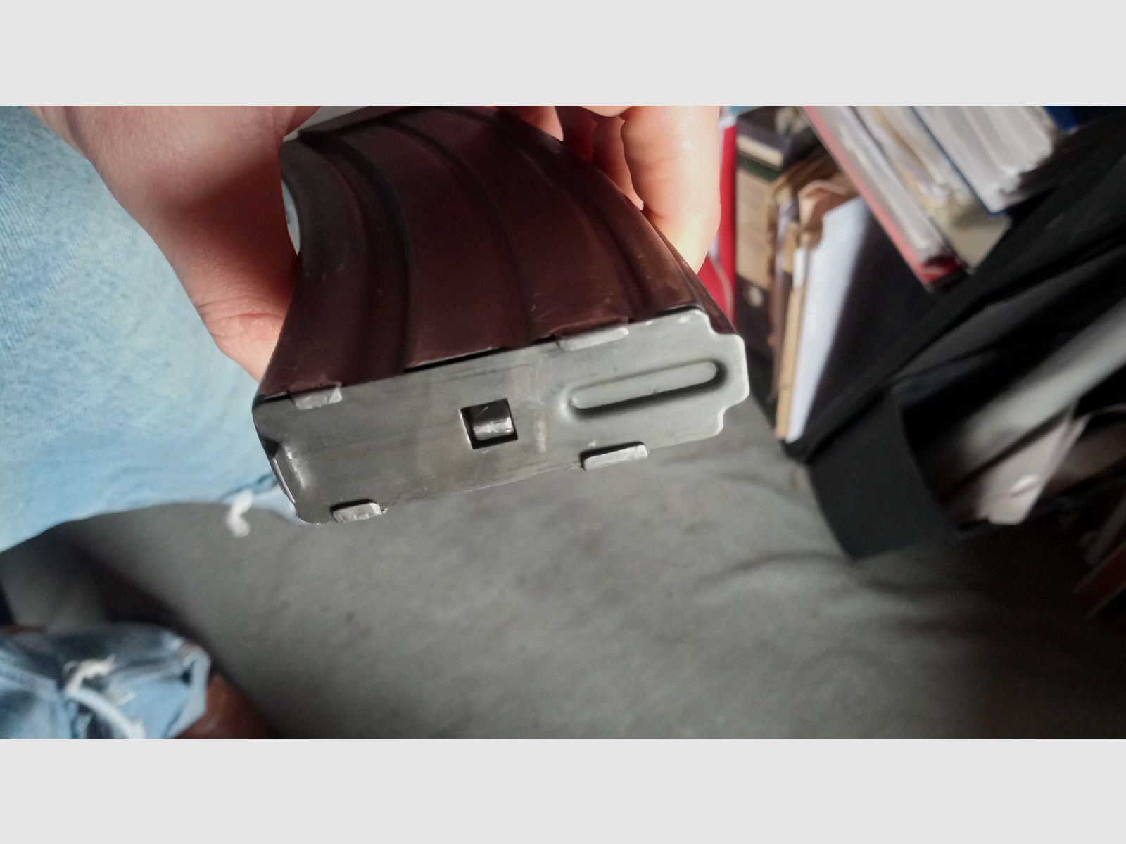 Galil Stahl Deko Magazin grau phosphatiert (unbrauchbar/deaktiviert) / passt in AKM AK47 Schacht somit auch GSG Cybergun China-Yunker