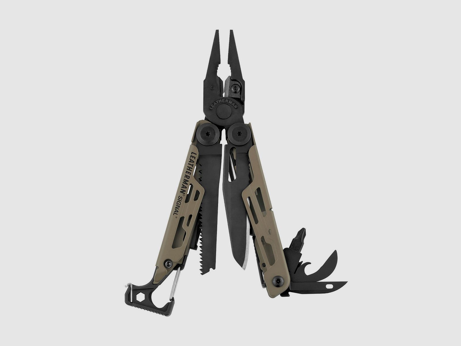 Leatherman SIGNAL Coyote Tan, Molle Holster, Schwarz, L