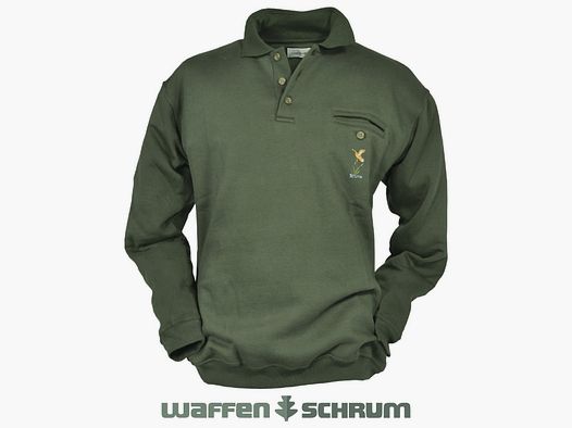 Hubertus sweatshirt with duck embroidery olive
