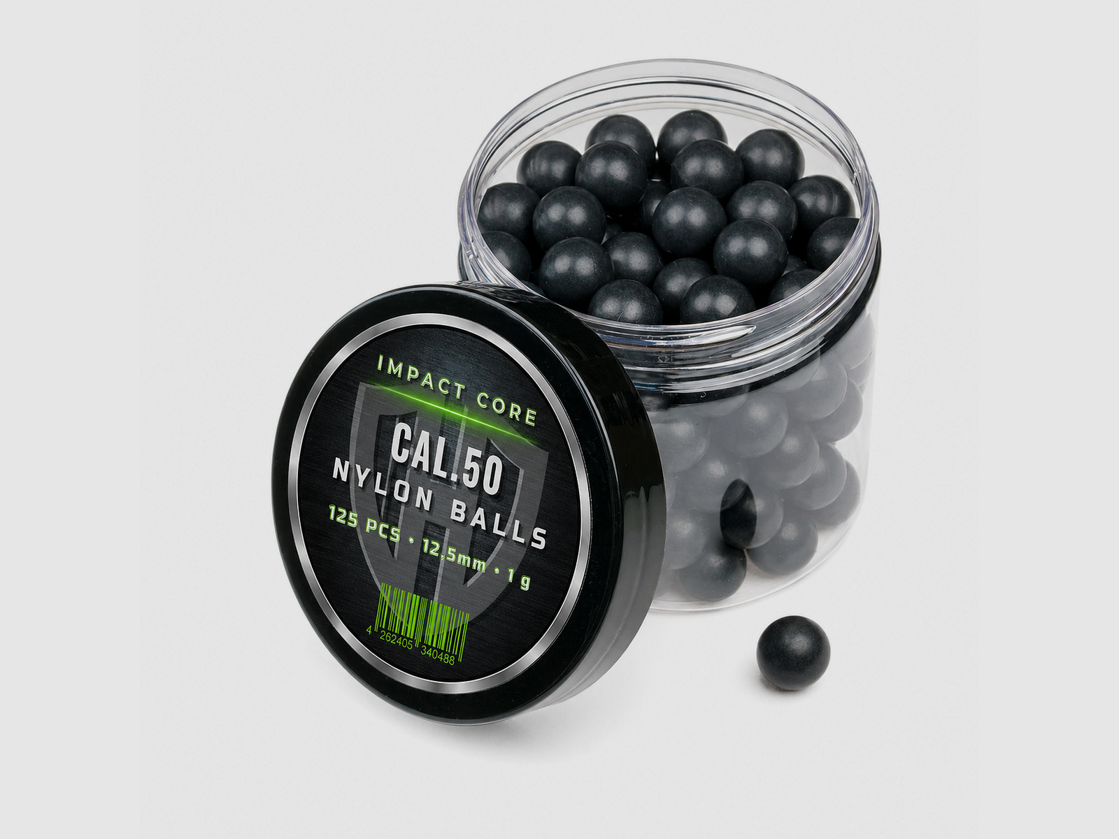 125 x NYLON BALLS Cal.50 | IMPACT CORE | HDR50 | HDP50 | TPX50 |Hartkunststoff | 1g
