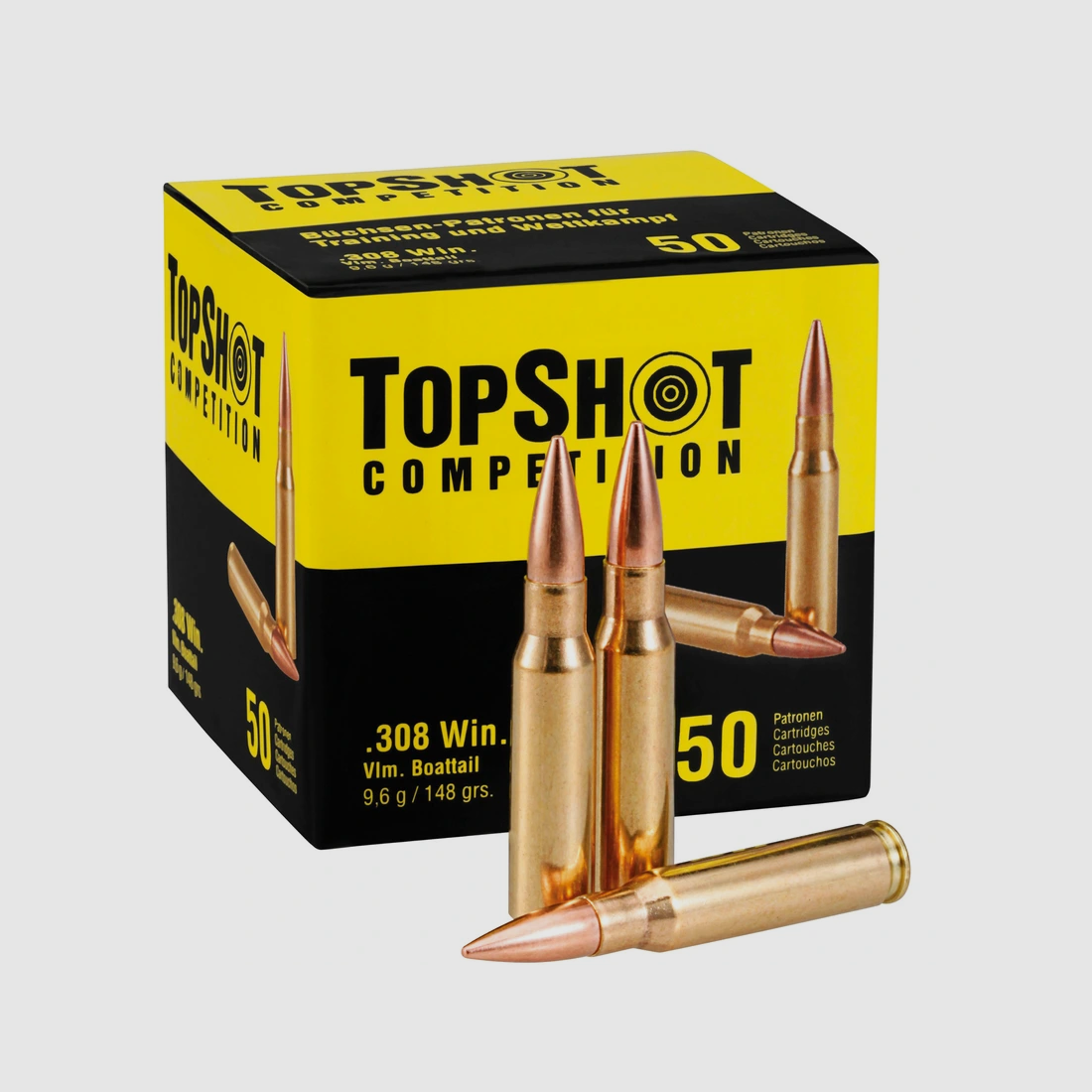 TopShot Comp. .308Win. FMJ BT 148gr – 50 pièces