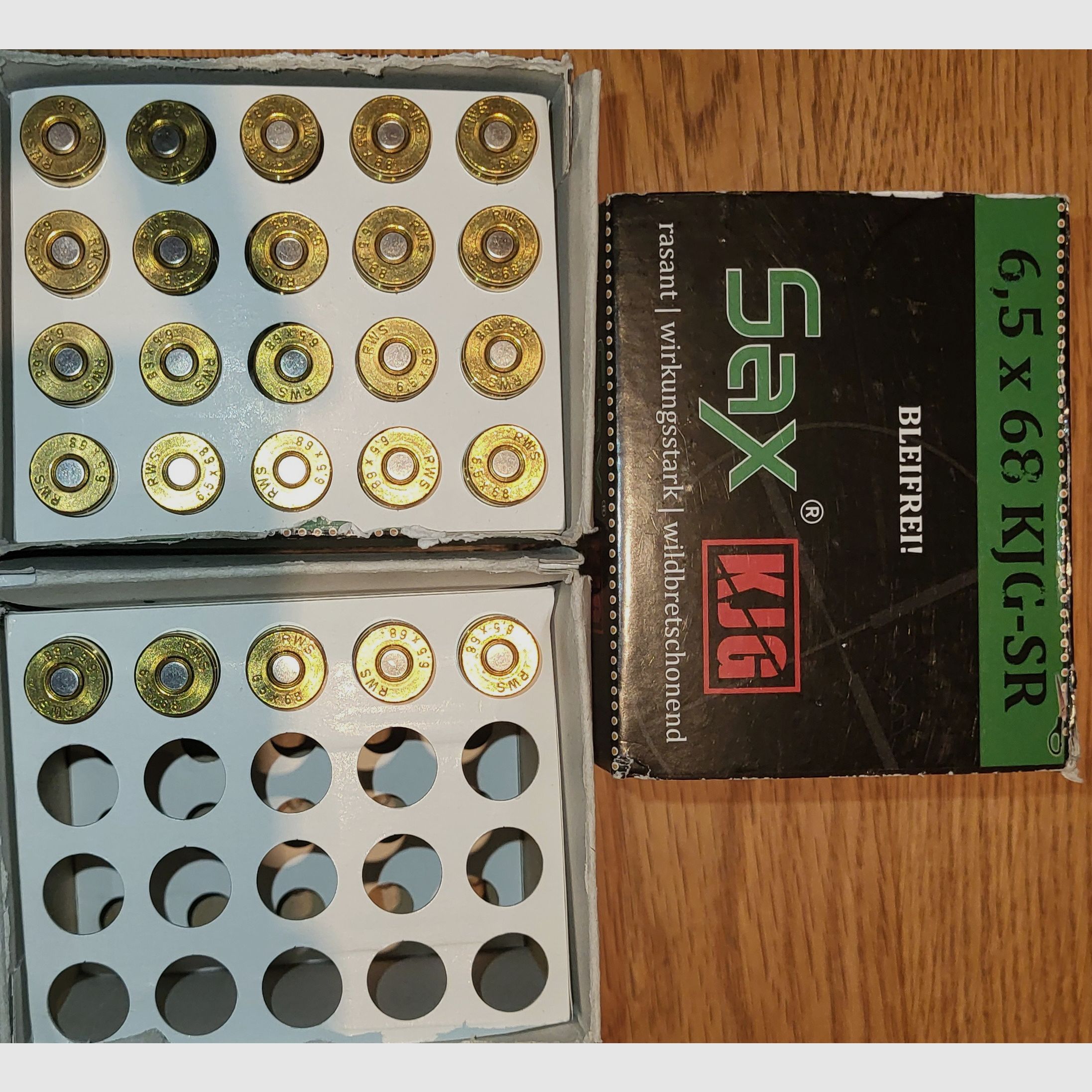 45 disparos 6,5x68 KJG-SR SAX/RWS sin plomo