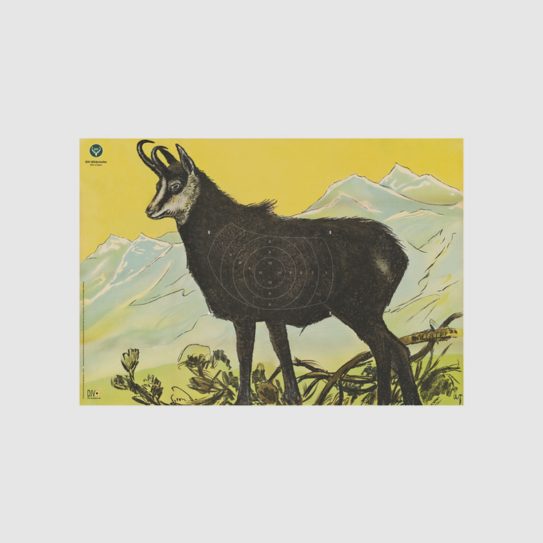 JAGDSCHEIBE Gamsbock stehend 86x122 inkl. Spiegel Österr.a10