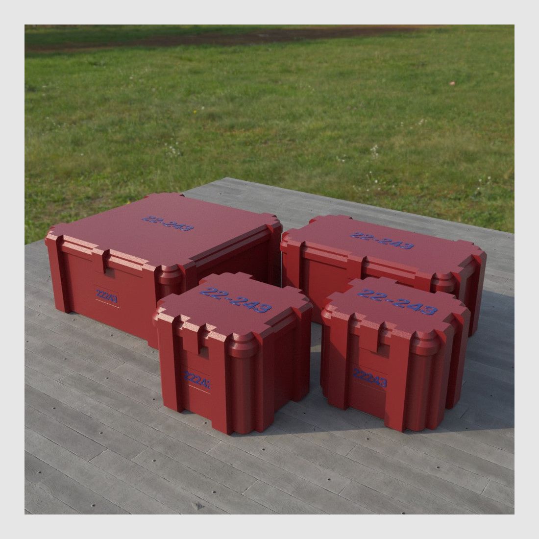 Filamelt ammunition box / .22-243 / 'flip lid' / cartridge box, ammo box, image 4 of 8