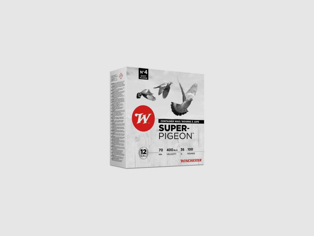 PACK DE 100 CARTOUCHES WINCHESTER SUPER PIGEON CALIBRE 12 - 36G - BJ - PB 4, Bild 2 von 2