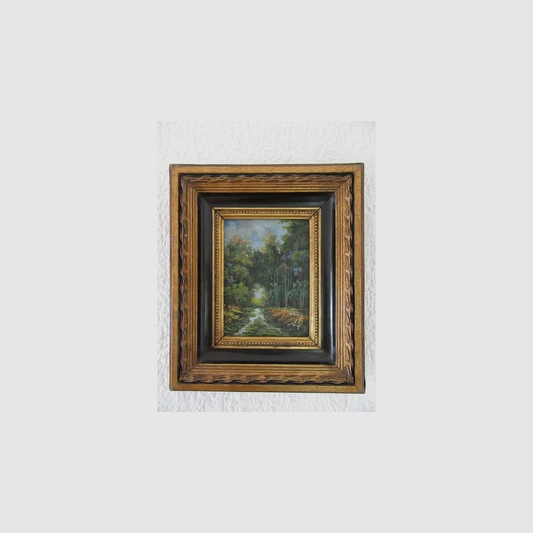 Ölgemälde Art Deco Barockrahmen Gold Schwarz Landschaft Jugenstil