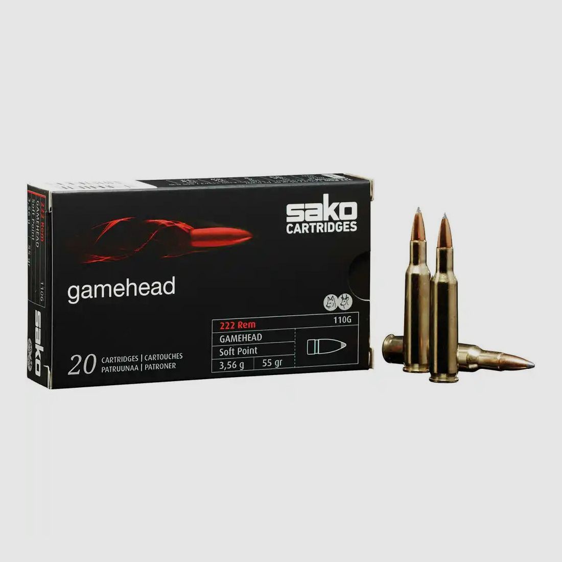 Sako Gamehead SP 3.6 55grs à20 .222 Rem.