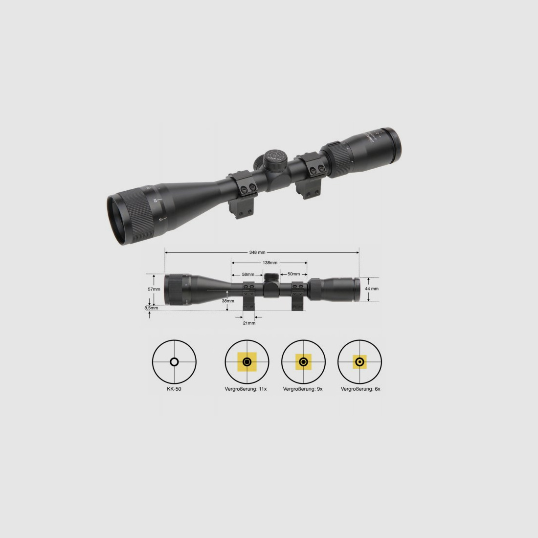 SIMALUX Zielfernrohr 4-12x44 Ringabsehen für z.B. DSB-Disziplin KK-50m