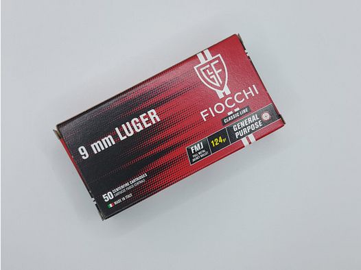 Fiocchi 9mm Pistolenpatrone 124gr FMJ
