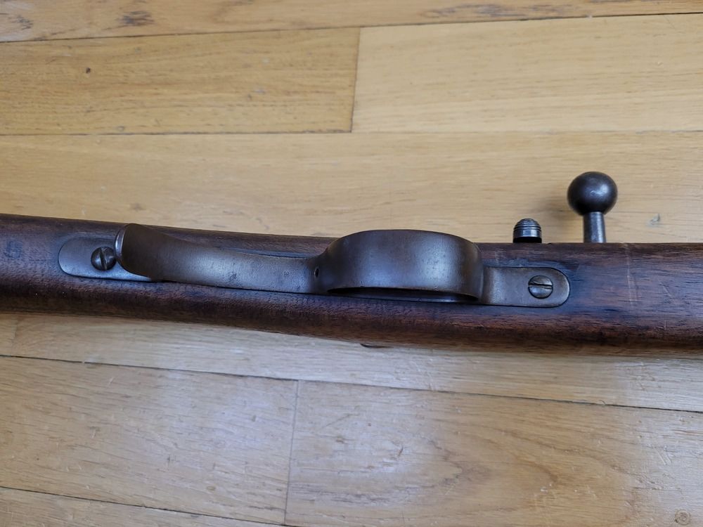 Bardzo dobry karabin Kropatschek model 1886 – Produkcja OEWG w Steyr w 1886 roku (również!) – Oryginalny kaliber czarnoprochowy 8×60 – 8×56 portugalski – Piękne drewno – Dobry stan estetyczny i mechaniczny – Bardzo dobry egzemplarz w BE+ / TBE!, zdjęcie 12 z 31