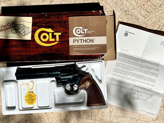 Colt Python 6" RARITÄT; Originale Colt Fertigung, (kein Trooper, Smith&Wesson 686 ,Target Champion, Club 30, Taurus, Korth, Manurhin, sondern DAS Original!)