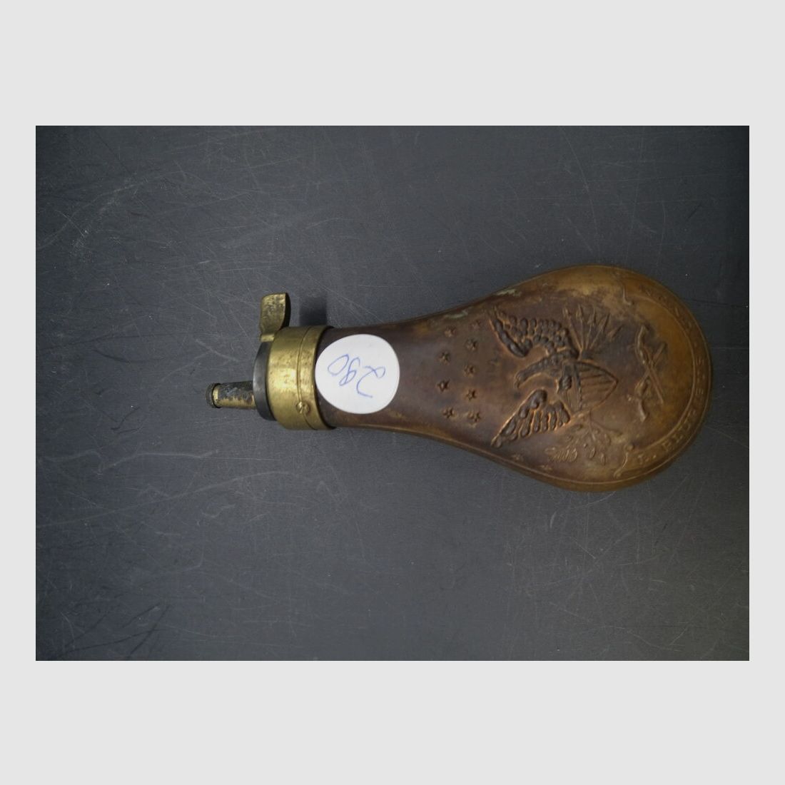 Kupfer Pulverfüller Pulverflasche E.Pluribus Unum