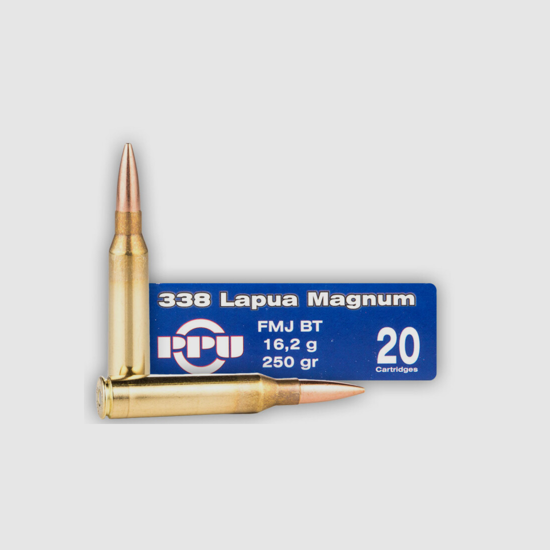 PPU .338 Lap. Mag. 250gr FMJ-BT – confezione da 10
