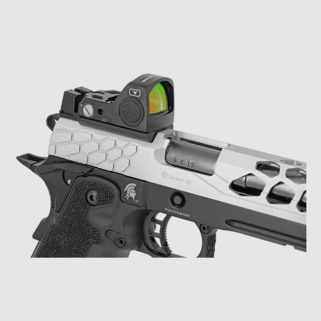 Airsoft-Pistole GBB Stryk Hi-Capa 5.1 Silber Lancer Tactical - Realistischer Blowback - Integriertes RMR - Präzision und Leistung, Bild 2 von 5
