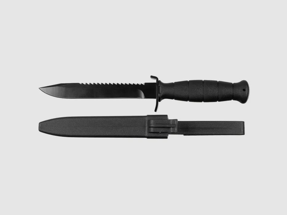 ÖBH combat knife (replica) black - saw back + plastic sheath