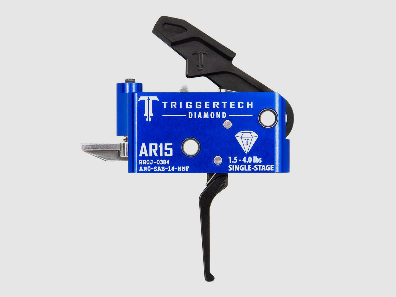 Triggertech Diamond Abzug für AR15 – Einzelner Abzug – Schwarz Gerade Flach