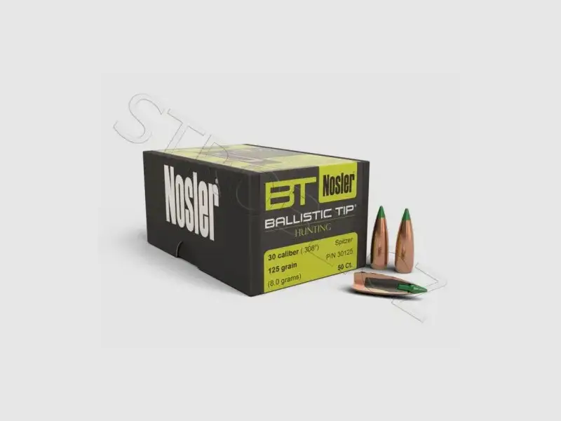 Nosler Ballistic Tip Hunting .30 cal, dia .308, 125grs, image 1 sur 2