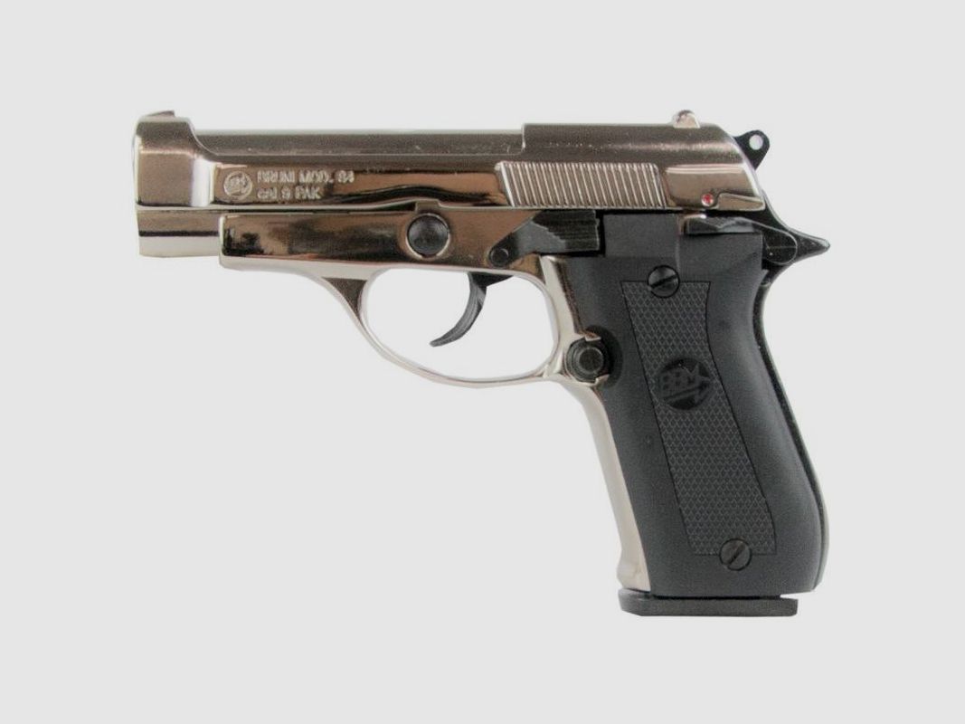 PISTOLE BRUNI MOD.84 NIKELÉ CAL.9PA WEISS/GAS