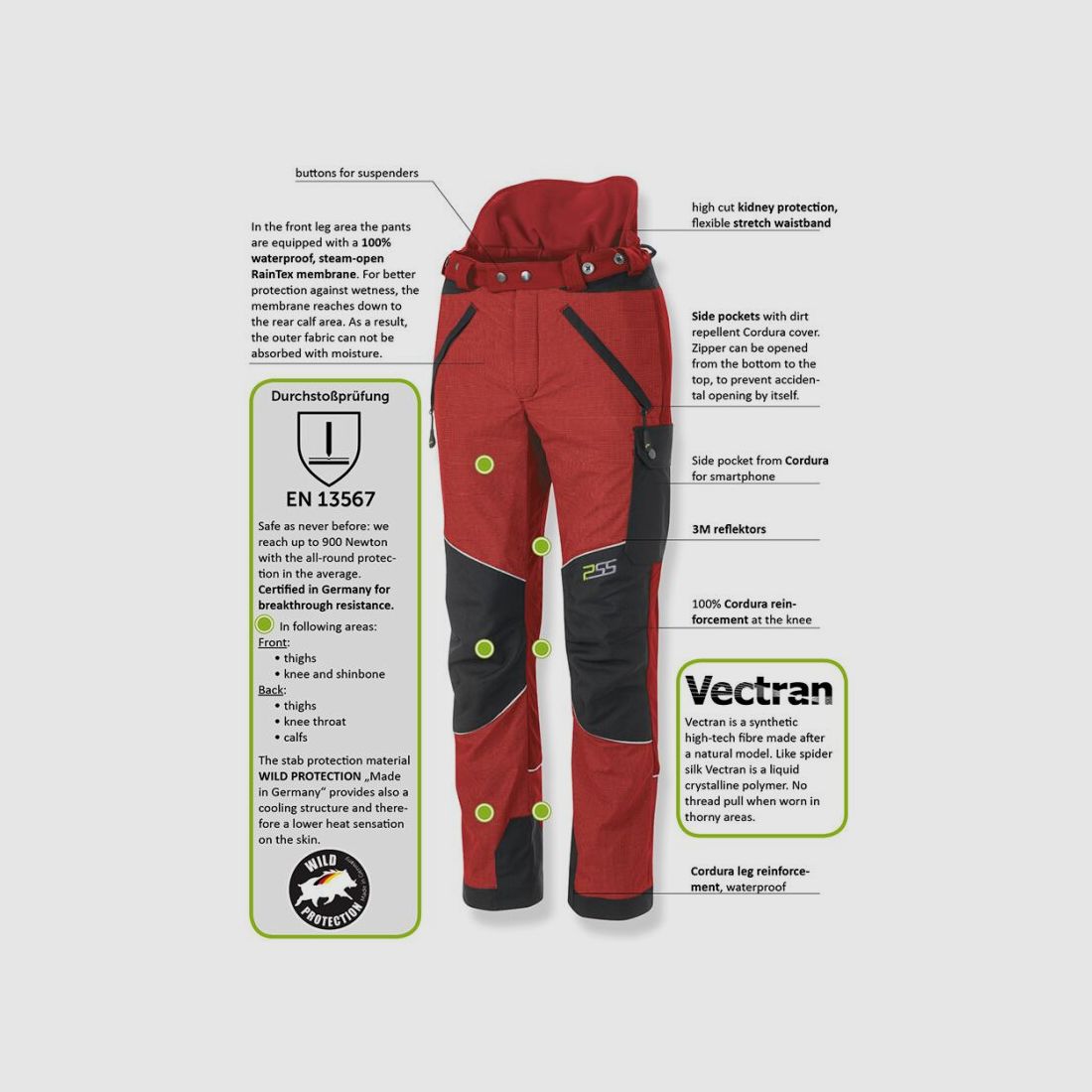 PSS X-treme Protect Sauenschutzhose Rot