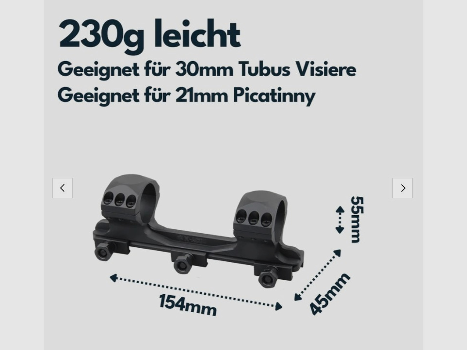Vector Optics XASR-3010 X-Accu Blockmontage für 30mm Tubus, 21mm Picatinny, h= 32mm