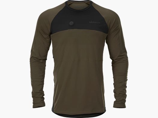 Härkila Heat L/S Maglietta a manica lunga Willow Green/Black XXL
