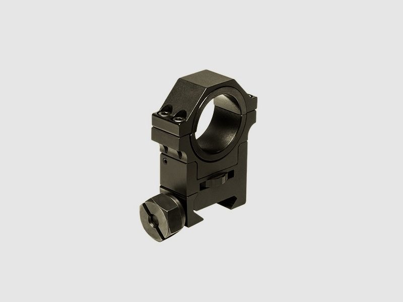 1 Anneau reglable en hauteur, diametre 30mm et 25,4mm, pour rail picatinny en 21mm de largeur, couleur noir, image 2 sur 2