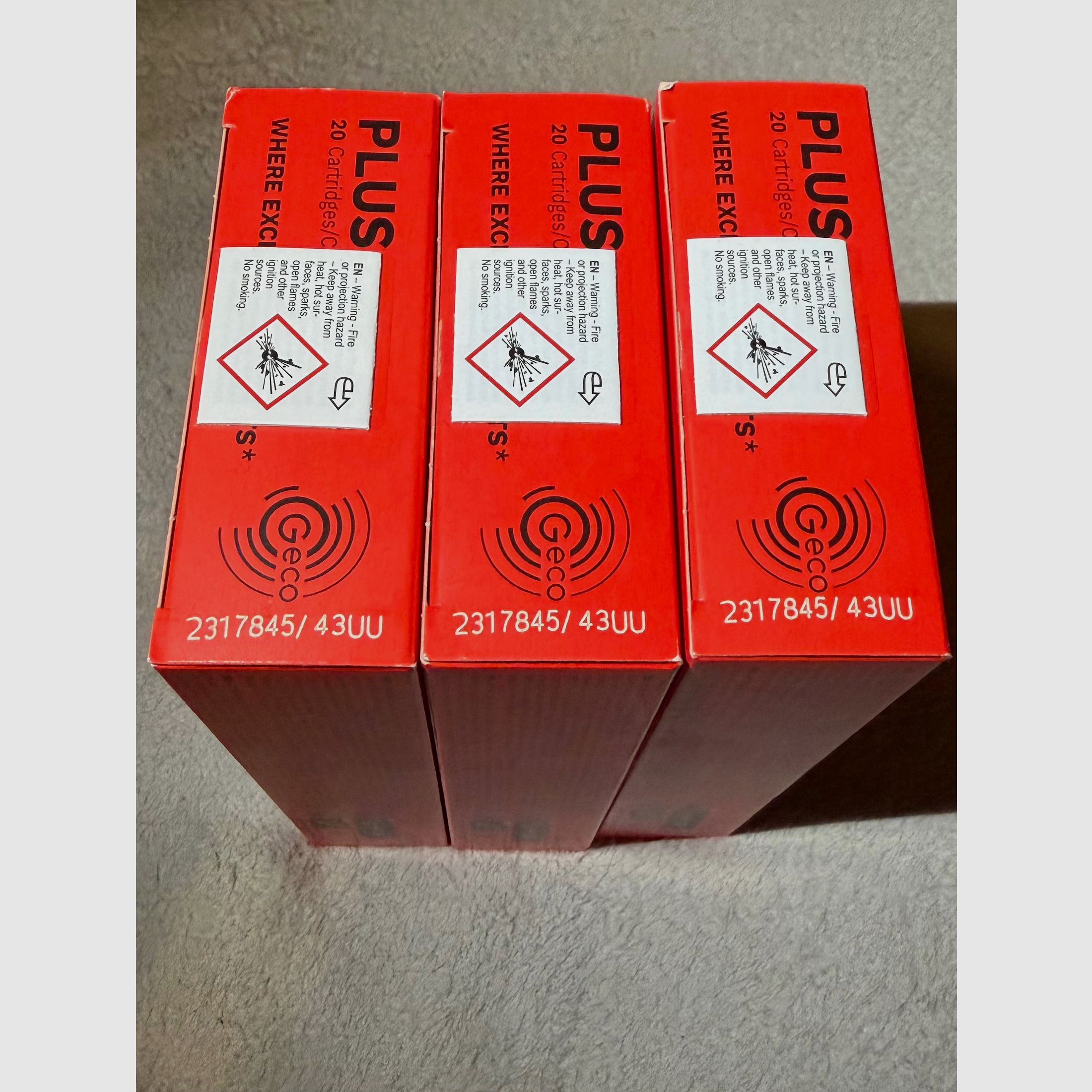 Munition  Geco Plus 8x57 JS 3 Pakete =60 Patronen eine Charge 