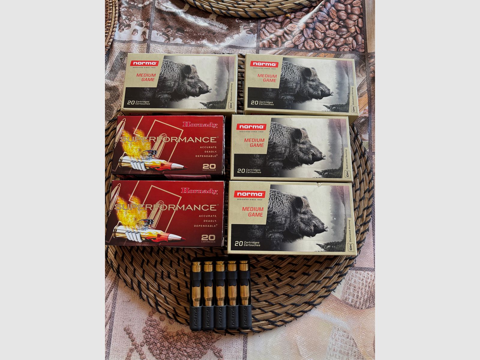 85 disparos Norma Vulkan 11,7 g / 180 gr 36 disparos Hornady SST 150 gr calibre .308 bonito paquete completo ¡TOP!