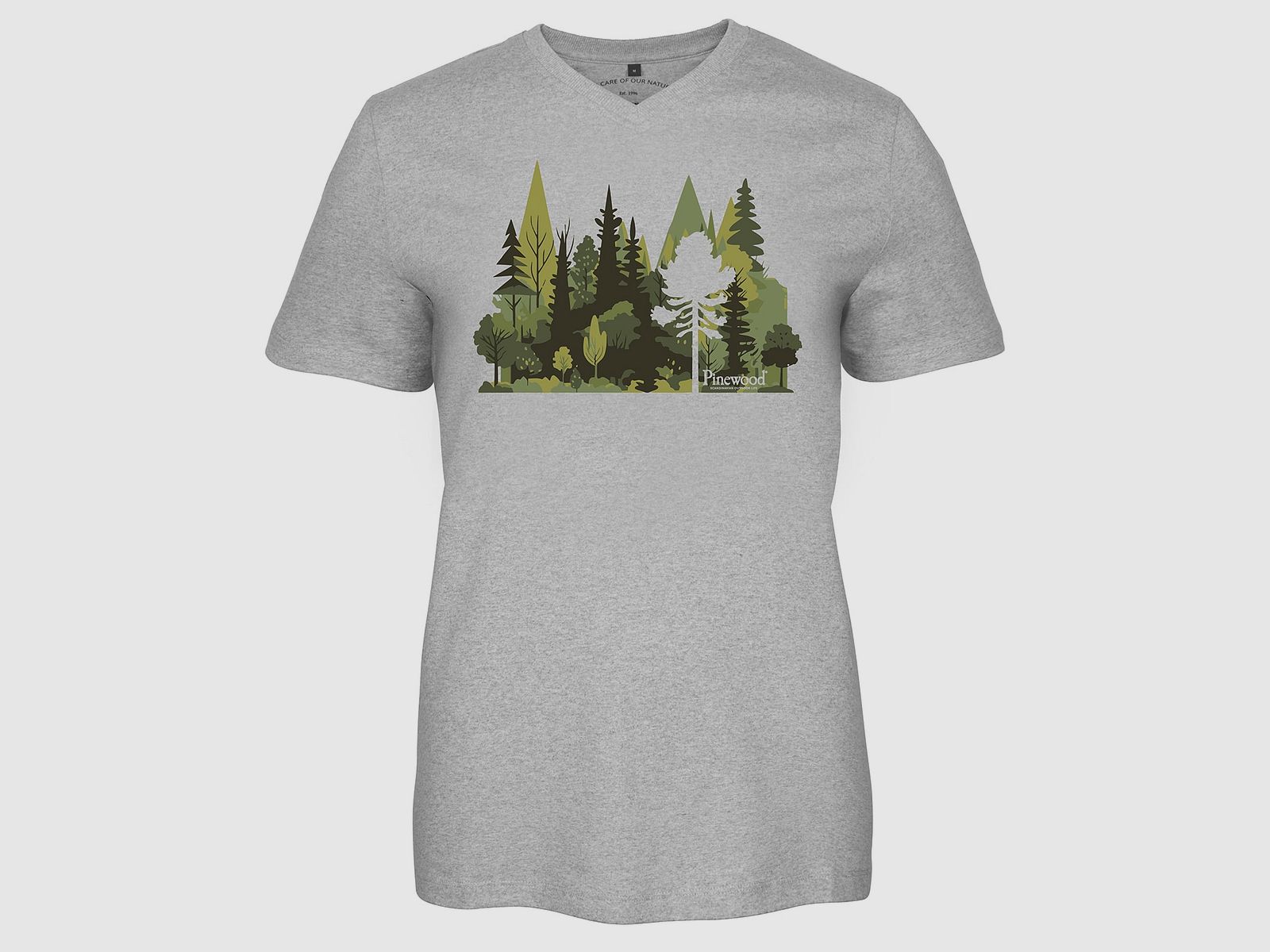 Pinewood T-Shirt Finnveden Recycled Light Grey, Mel Forest