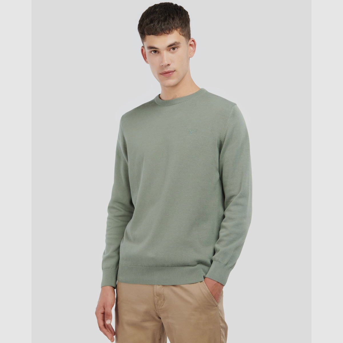 BARBOUR Pullover Pima Cotton Agave Green